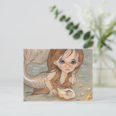 Little Sirenita Mermaid Shell Briefkaart (Staand voorkant)