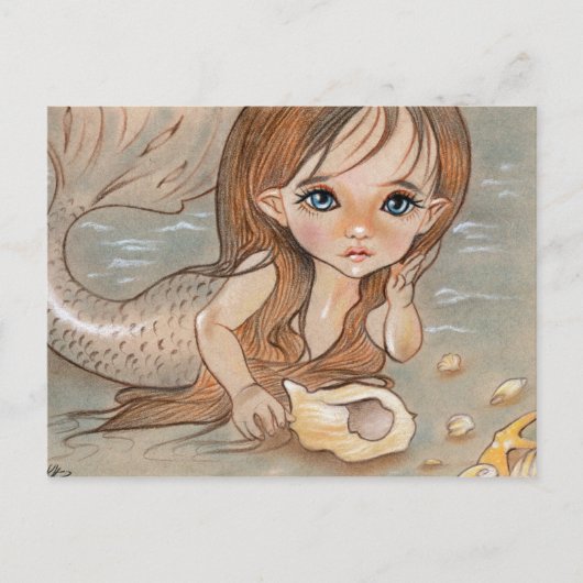 Little Sirenita Mermaid Shell Briefkaart (Voorkant)