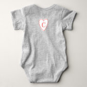 Little Sister Baby Aankondiging Naam & Monogram Romper (Achterkant)