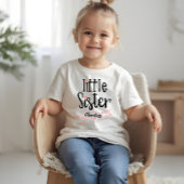 Little Sister Baby Aankondiging Naam & Monogram T- Tri-Blend Shirt