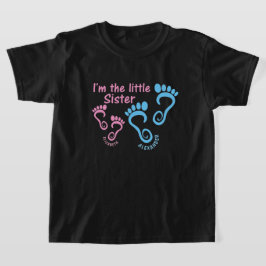 Little Sister Big Brother Footprints T-shirt
