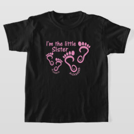 Little Sister Big Sister Footprints T-shirt