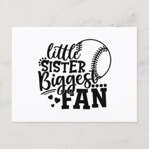 Little Sister Biggest Fan Baseball Briefkaart