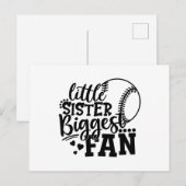 Little Sister Biggest Fan Baseball Briefkaart (Voorkant / Achterkant)