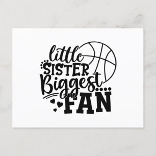 Little Sister Biggest fan Basketball Briefkaart