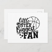 Little Sister Biggest fan Basketball Briefkaart (Voorkant / Achterkant)