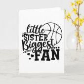 Little Sister Biggest fan Basketball Kaart (Gele Bloem)