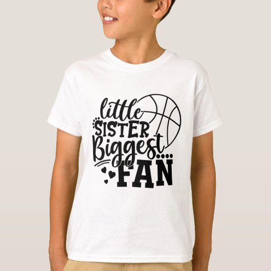Little Sister Biggest fan Basketball T-shirt (Voorkant)