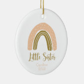 Little Sister Boho Rainbow Pink Gold gepersonalise Keramisch Ornament (Rechts)