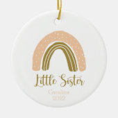 Little Sister Boho Rainbow Pink Gold gepersonalise Keramisch Ornament (Voorkant)
