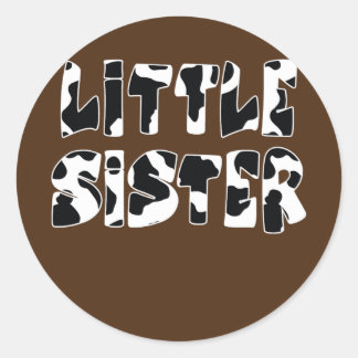 little Sister Cow Print Cow Pattern  Ronde Sticker
