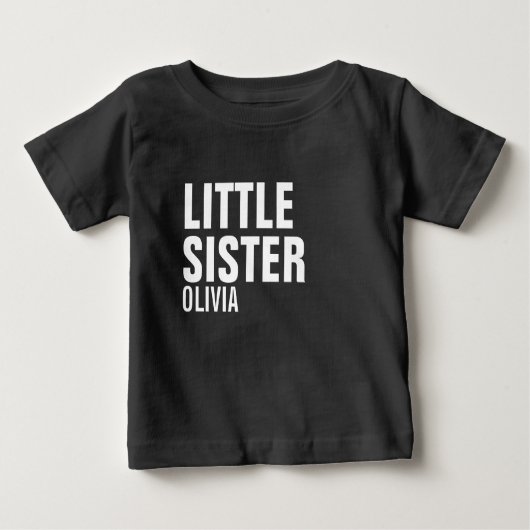 Little Sister Custom Baby T-Shirt (Voorkant)
