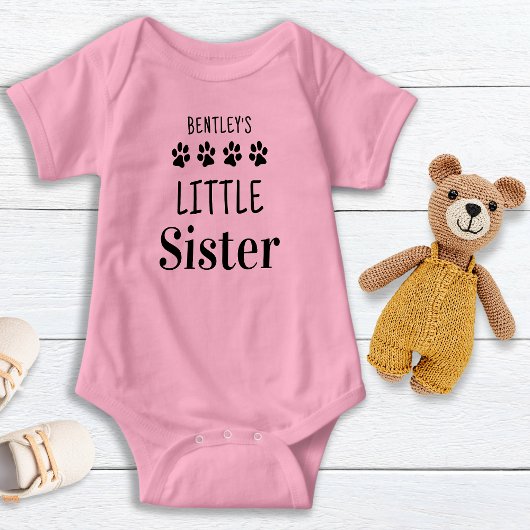 Little Sister Cute Personalized Pet Hondenliefhebb Romper