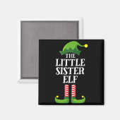 Little Sister Elf Matching Family Group Christmas  Magneet (Voorkant / Achterkant)