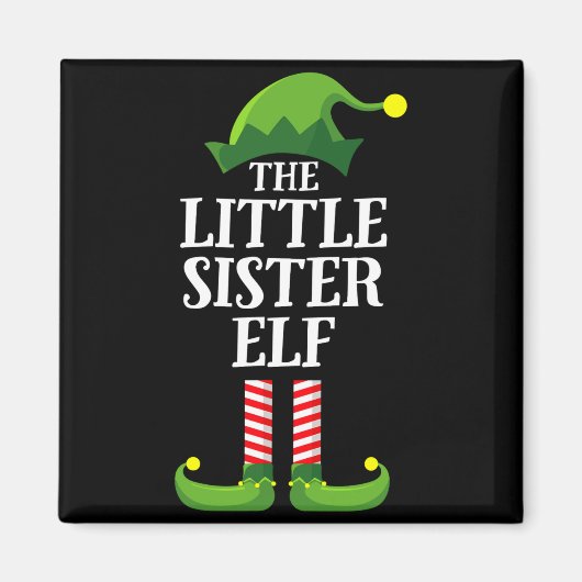 Little Sister Elf Matching Family Group Christmas  Magneet (Voorkant)