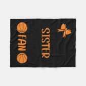 Little Sister Grootste Fan Basketbal Zus Fleece Deken (Voorkant (Horizontaal))