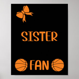 Little Sister Grootste Fan Basketbal Zus Poster