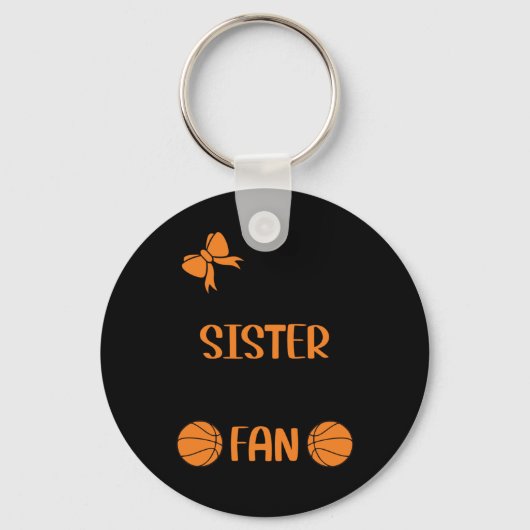 Little Sister Grootste Fan Basketbal Zus Sleutelhanger (Voorkant)