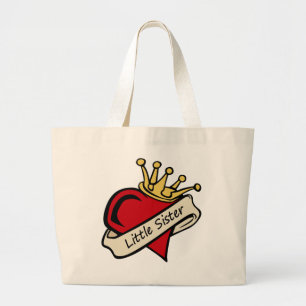 Little Sister Heart Tattoo Grote Tote Bag