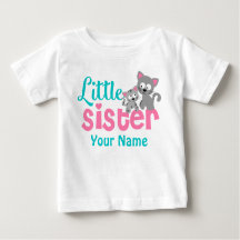 Little Sister Kitty Cat Gepersonaliseerd Shirt