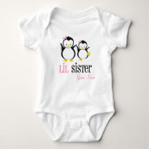 Little Sister Penguin gepersonaliseerd roze Shirt