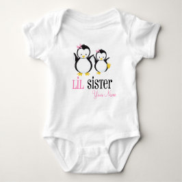 Little Sister Penguin gepersonaliseerd roze Shirt