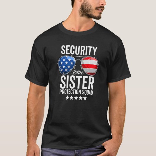 Little Sister Protection Squad Big Brother Securi T-shirt (Voorkant)