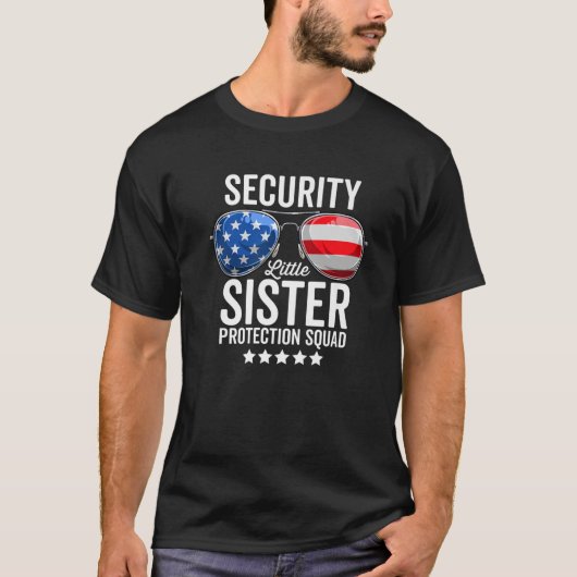 Little Sister Protection Squad Funny Big Brother S T-shirt (Voorkant)