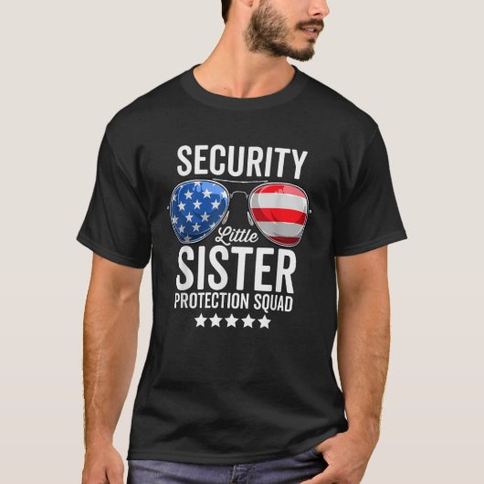 Little Sister Protection Squad Funny Big Brother S T-shirt (Voorkant)