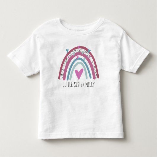 LITTLE Sister Rainbow bijpassende outfit Kinder Shirts (Voorkant)