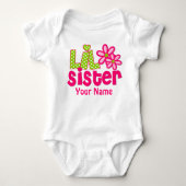 Little Sister Roze en Groen Gepersonaliseerd Shirt (Voorkant)