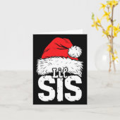 Little Sister Santa Christmas Family Matching Pyja Kaart (Gele Bloem)