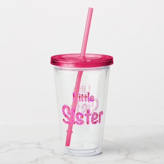 Little Sister Typography Acryl Drinkbeker (Achterkant)