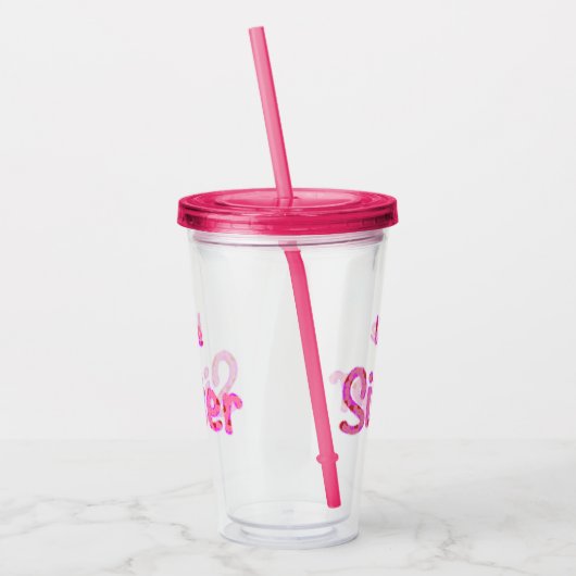 Little Sister Typography Acryl Drinkbeker (Links)