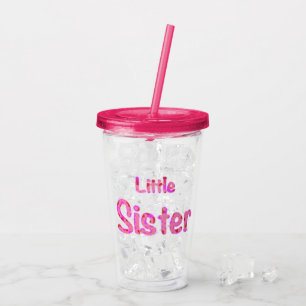 Little Sister Typography Acryl Drinkbeker