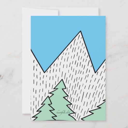 Little Skier Invitation Kaart (Achterkant)