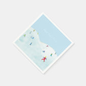 Little Skiers On Snowy Hill Personalized Servet (Hoek)