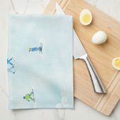 Little Skiers On Snowy Hill Theedoek (Quarter Fold)