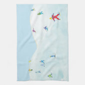 Little Skiers On Snowy Hill Theedoek (Verticaal)