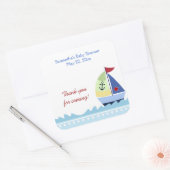 Little Skipper Sail Boat Square Favor Sticker (Envelop)