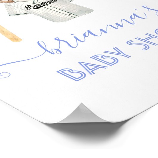 Little Slugger Baby shower Honkbal welkom teken Poster (Hoek)