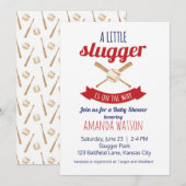 Little Slugger Baby Shower Kaart (Voorkant / Achterkant)