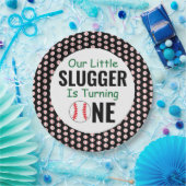 Little Slugger Baseball 1st Birthday Paper Bord (Feest)