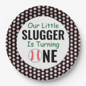 Little Slugger Baseball 1st Birthday Paper Bord (Voorkant)