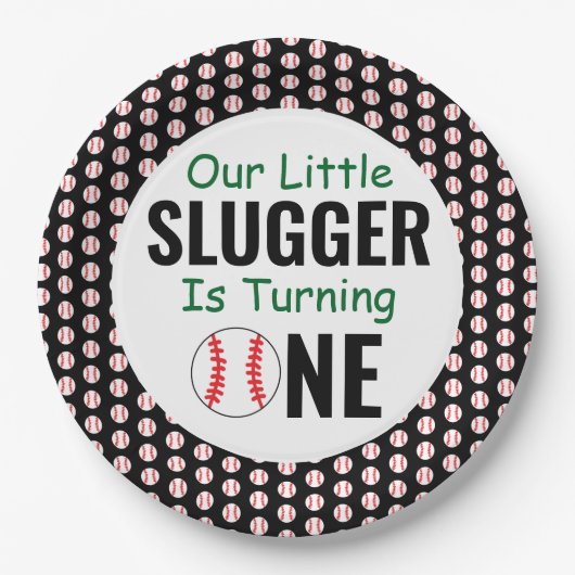 Little Slugger Baseball 1st Birthday Paper Bord (Voorkant)