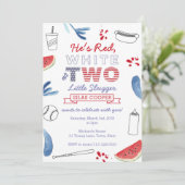 Little Slugger Baseball 2e verjaardag Uitnodiging (Staand voorkant)