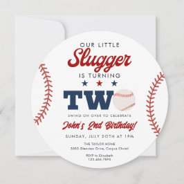 Little Slugger Baseball 2nd Birthday Ball Kaart