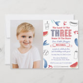 Little Slugger Baseball 3rd Birthday Party foto Kaart (Voorkant)