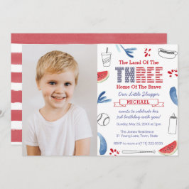 Little Slugger Baseball 3rd Birthday Party foto Kaart