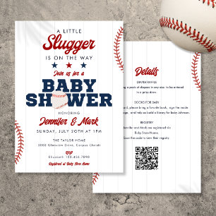 Little Slugger Baseball All In One Baby Shower Kaart